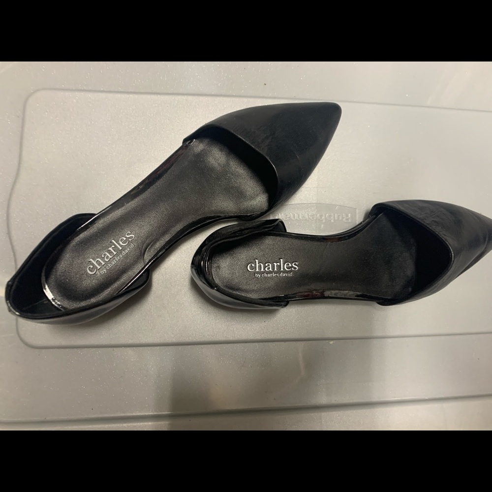 Charles David  pointed leather D'Orsay flats 6.5